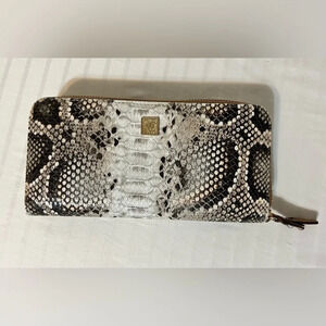 Ann Klein snakeskin wallet  brown/cream